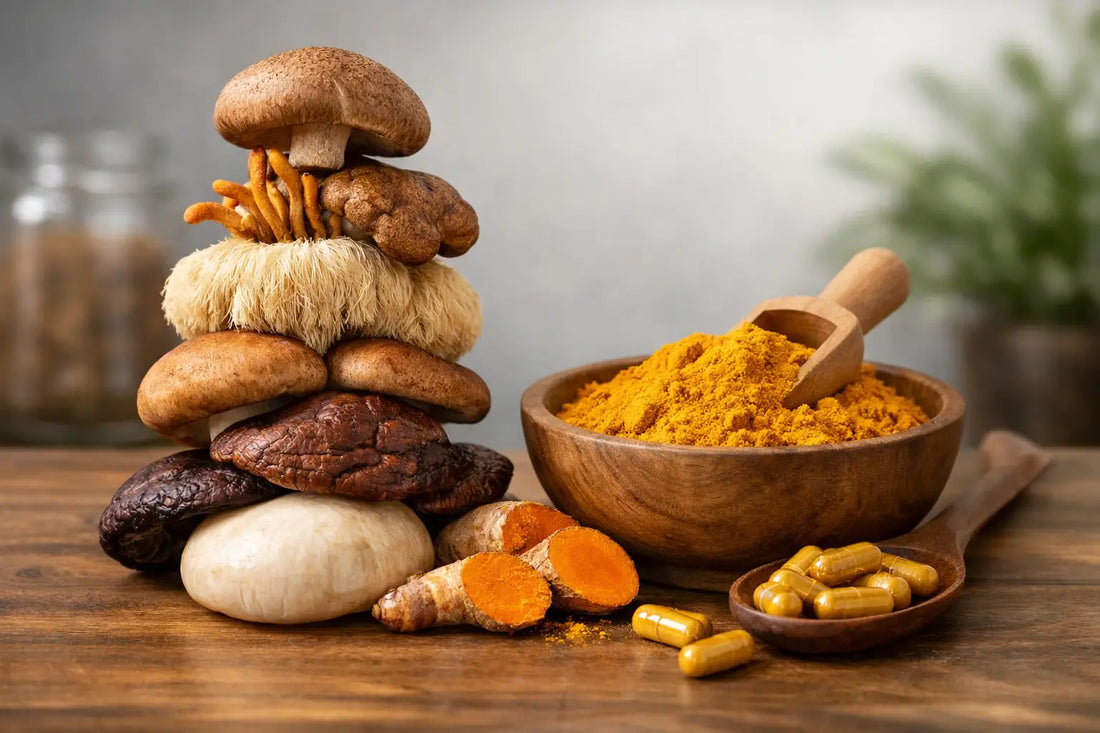 How to Stack Mushrooms and Turmeric