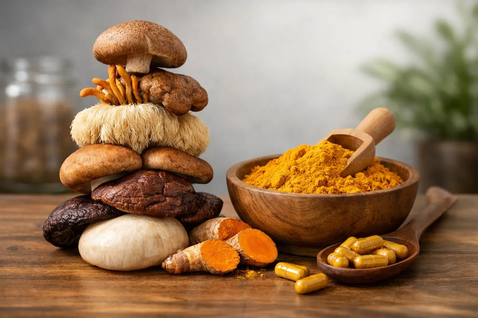 How to Stack Mushrooms and Turmeric