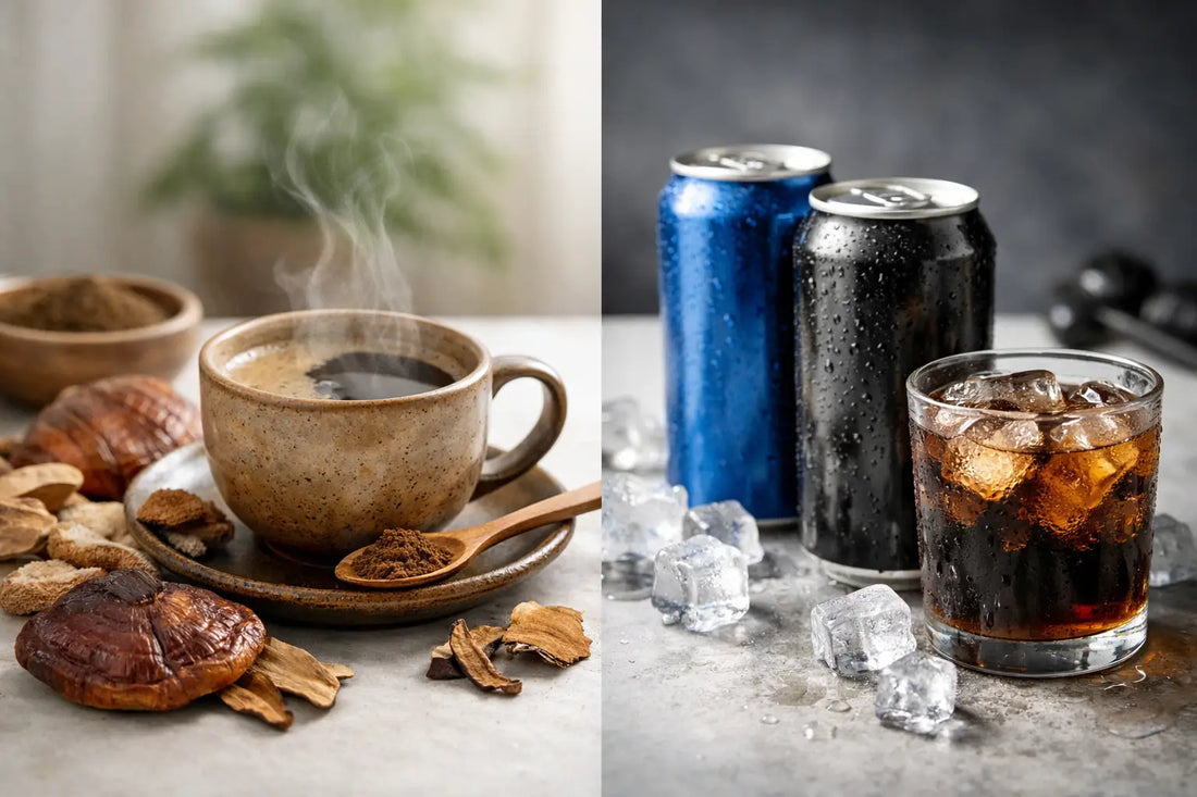 Mushroom Coffee vs Energy Drinks
