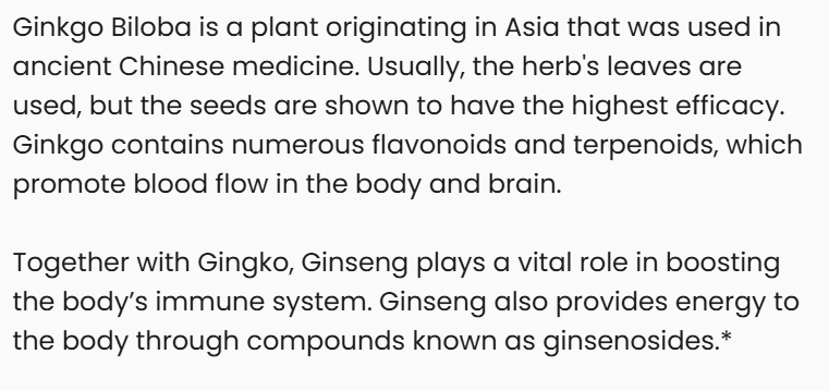Ginkgo Biloba + Ginseng